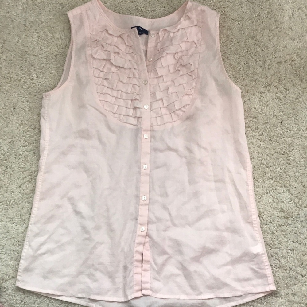 Gap Button Up Sleeveless Top